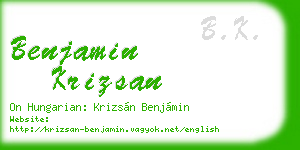 benjamin krizsan business card