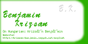 benjamin krizsan business card